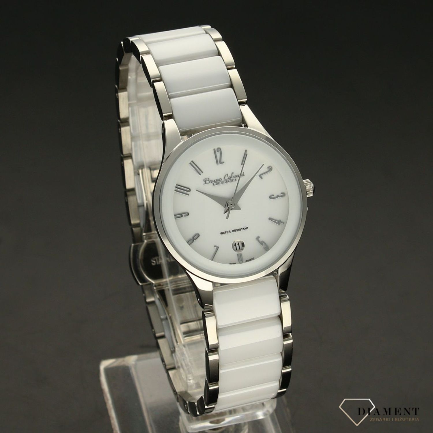 Zegarek damski ceramiczny Bruno Calvani 'Biel stalo' BC922 CERAMIKA STAL.jpg